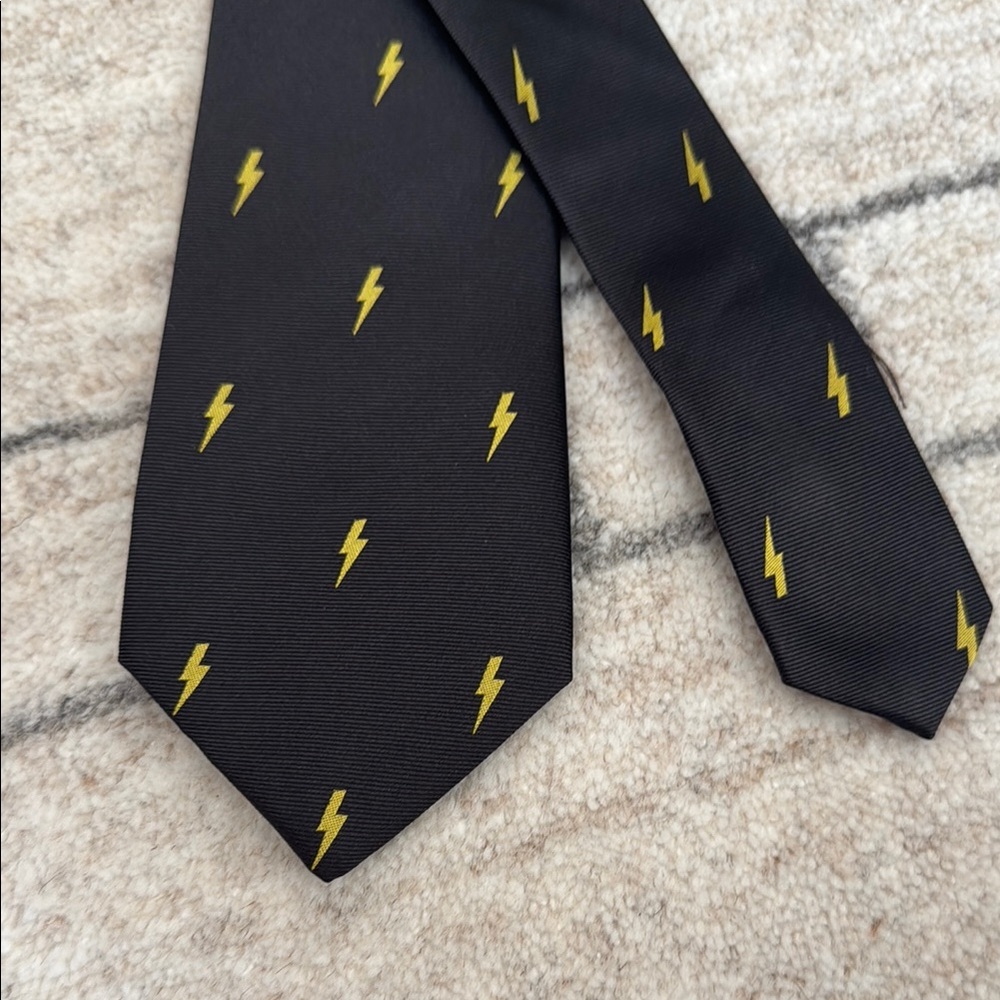 Black and Gold Lightning Bolt Tie